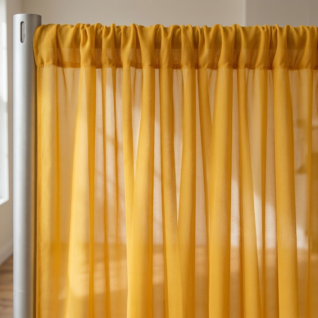 Chiffon Drapery Panel in Gold 1189 - drapery view 8