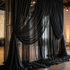 Chiffon Drapery Panel in Black 1115 - drapery view 5