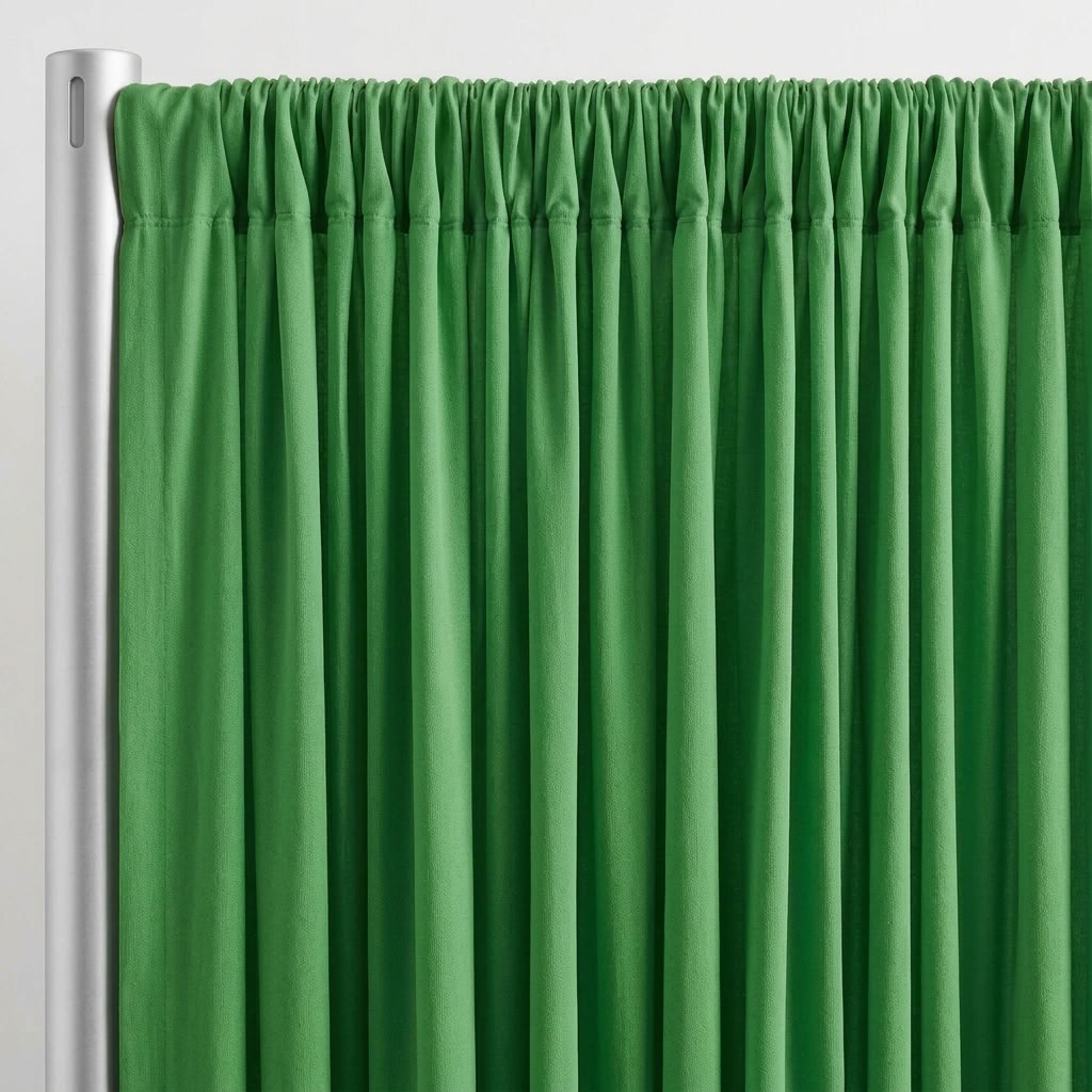 Interlock (Stretch) Drapery Panel in K/Green 3336 - hanging drapery
