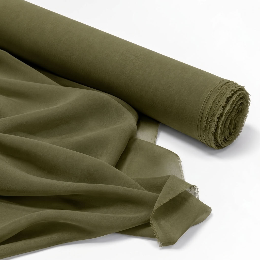 Chiffon wholesale fabric in Olive 1337 - fabric roll