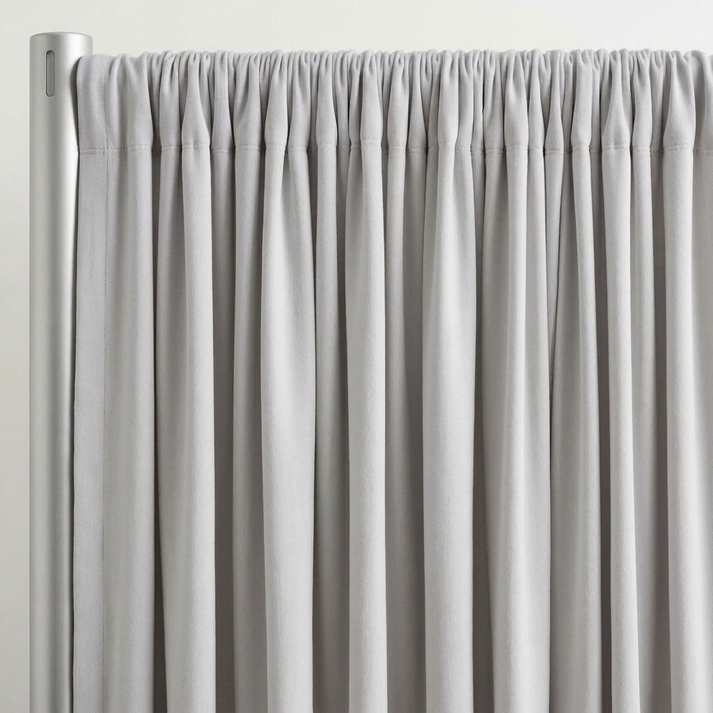 Interlock (Stretch) Drapery Panel in Silver 1302 - hanging drapery