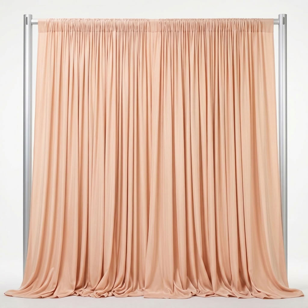 Interlock (Stretch) Drapery Panel in Peach 1176 - fabric view 2