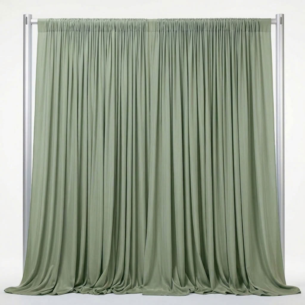 Interlock (Stretch) Drapery Panel in Sage/S 8176 - fabric view 2