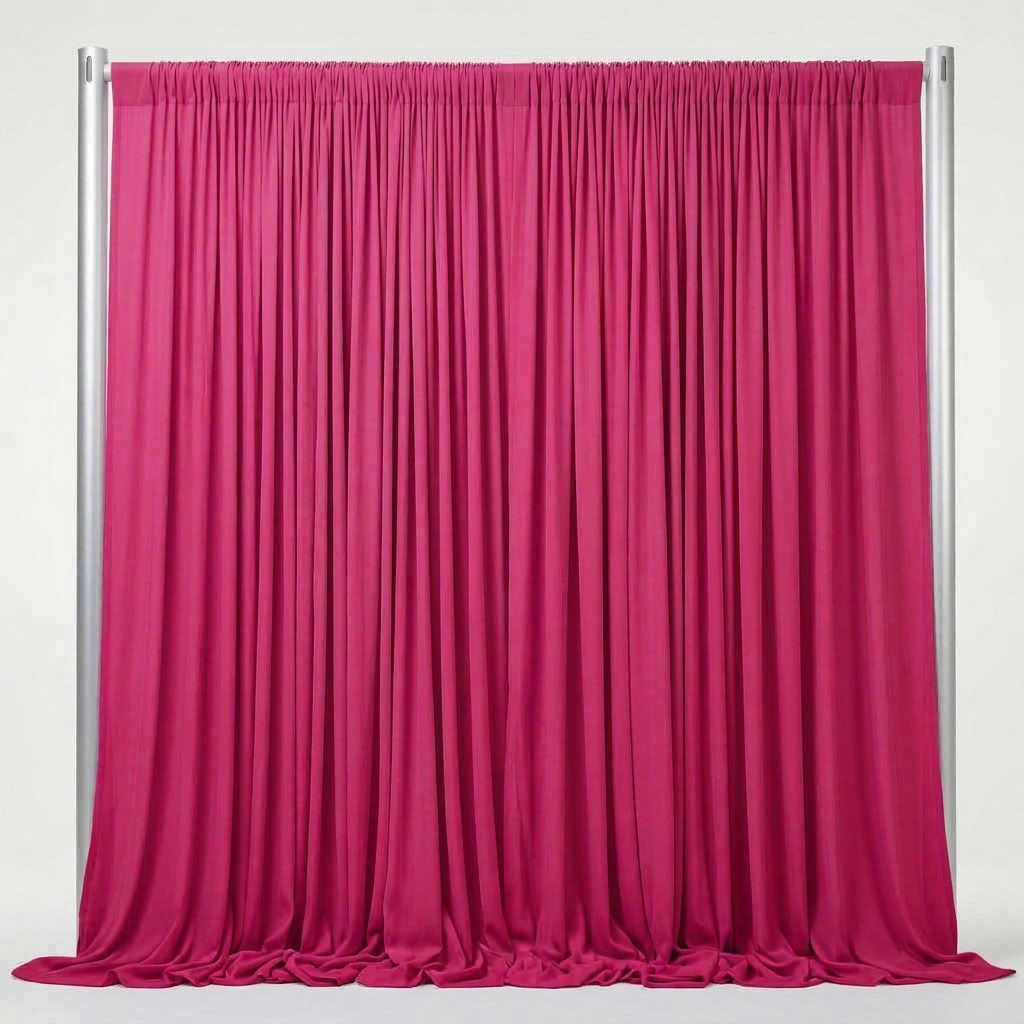 Interlock (Stretch) Drapery Panel in Fuchsia 1219 - fabric view 1