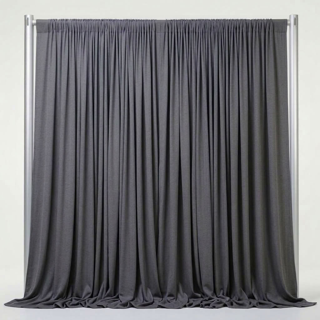 Interlock (Stretch) Drapery Panel in Gray/S 3218 - fabric view 1