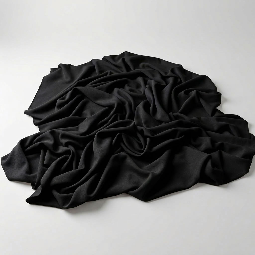 Interlock (Stretch) Wholesale Fabric in Black - piled fabric view