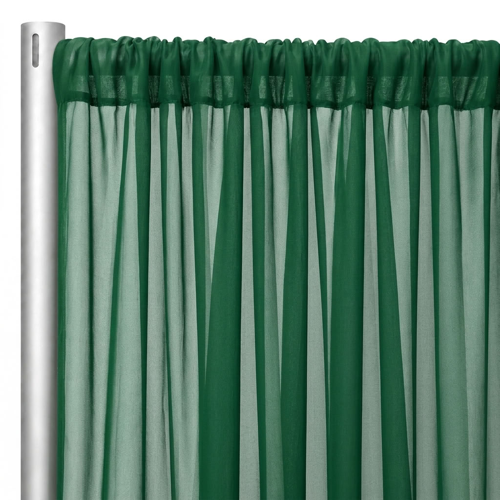 Chiffon Drapery Panel in Green 1875 - hanging panel