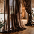 Chiffon Drapery Panel in Brown 1266 - drapery view 2