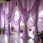 Chiffon Drapery Panel in Lilac 1173 - drapery view 5