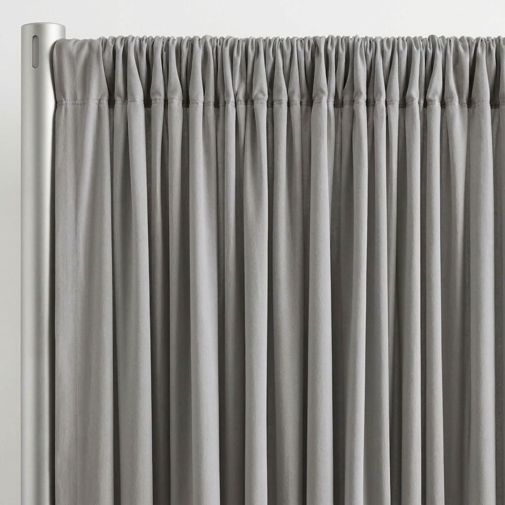 Interlock (Stretch) Drapery Panel in Gray 3217 - hanging drapery