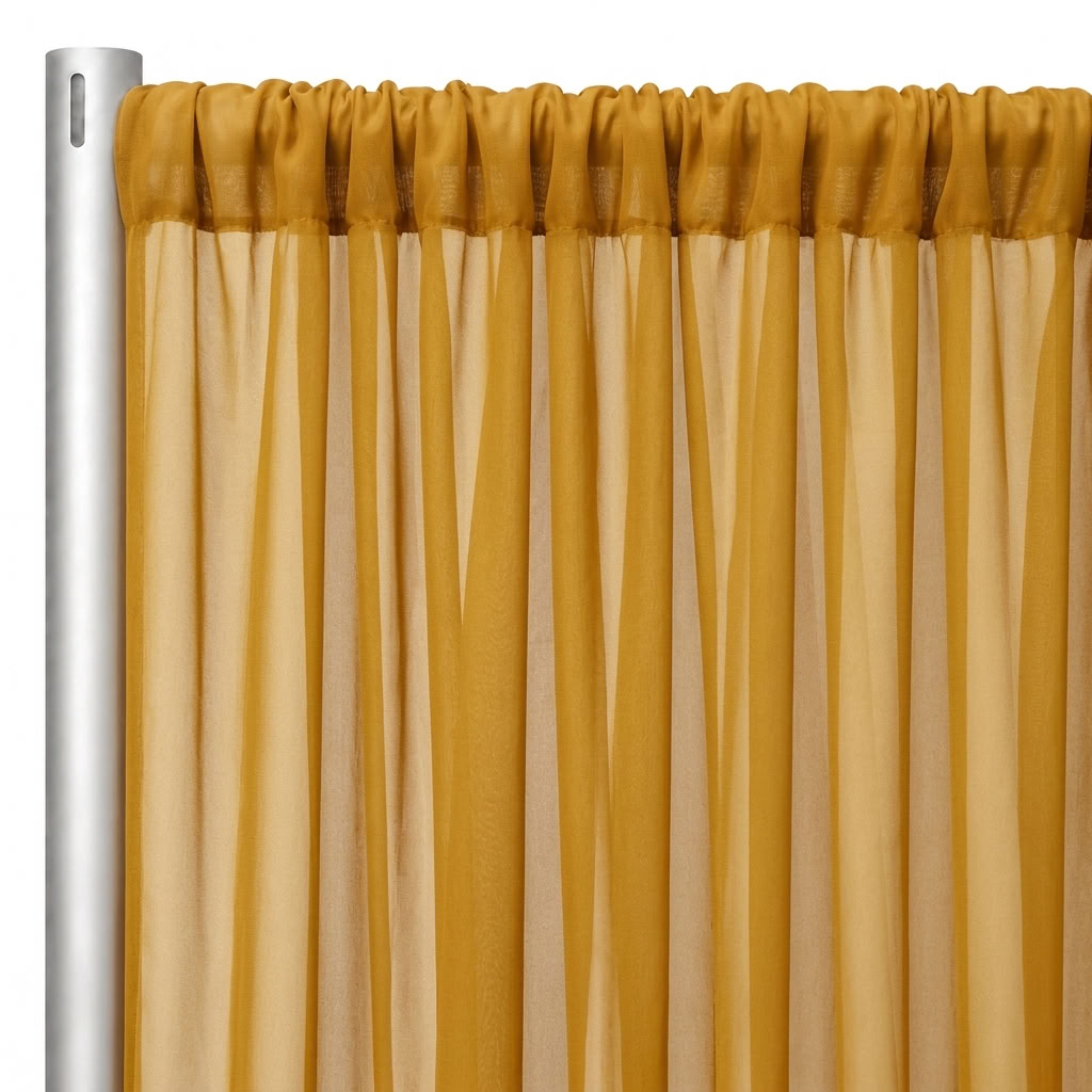 Chiffon Drapery Panel in Gold 1188 - hanging panel