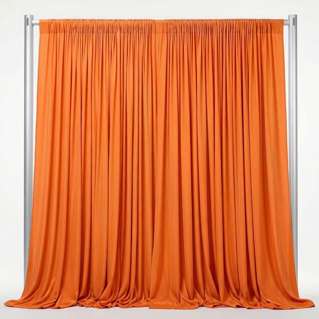 Interlock (Stretch) Drapery Panel in Tangerine 1408 - fabric view 1