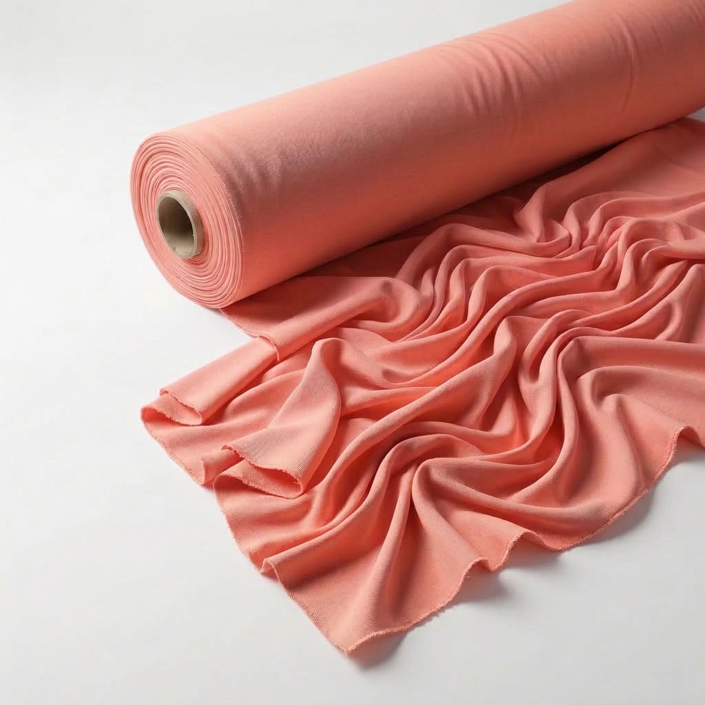 Interlock (Stretch) Wholesale Fabric in Coral/L 8203 - fabric roll