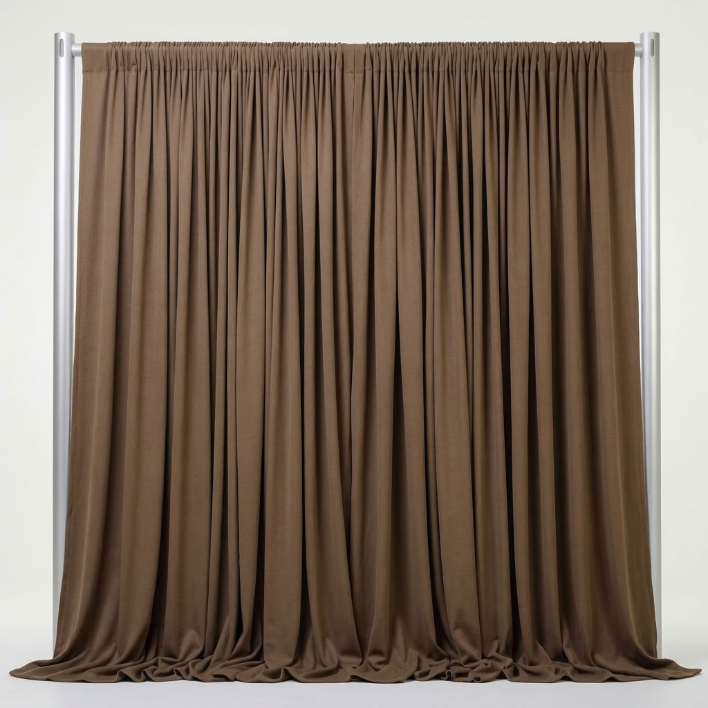 Interlock (Stretch) Drapery Panel in Mocha/D 1380 - fabric view 1