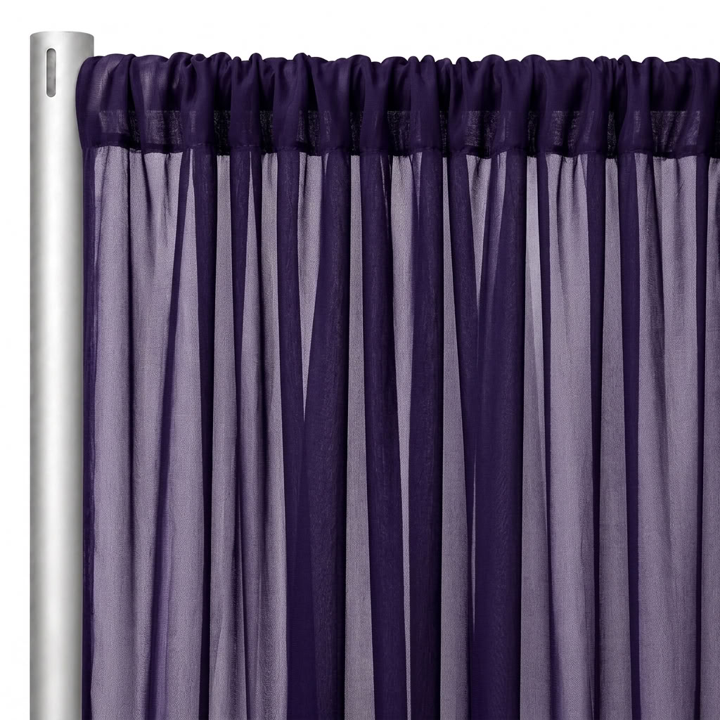 Chiffon Drapery Panel in Purple 1660 - hanging panel