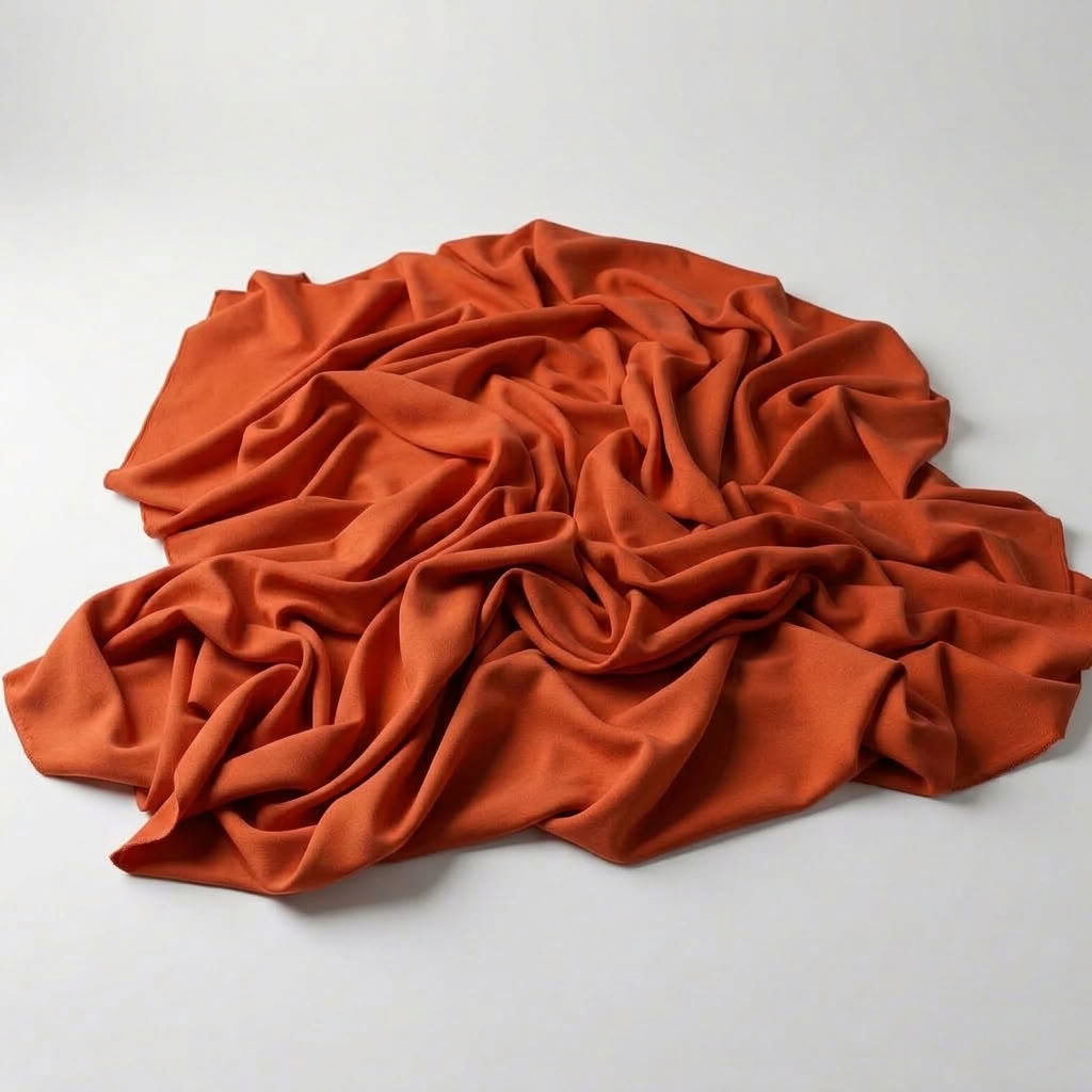 Interlock (Stretch) Drapery Panel in Rust 8150 - fabric detail 2