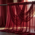 Chiffon Drapery Panel in Burgundy 1539 - drapery view 4