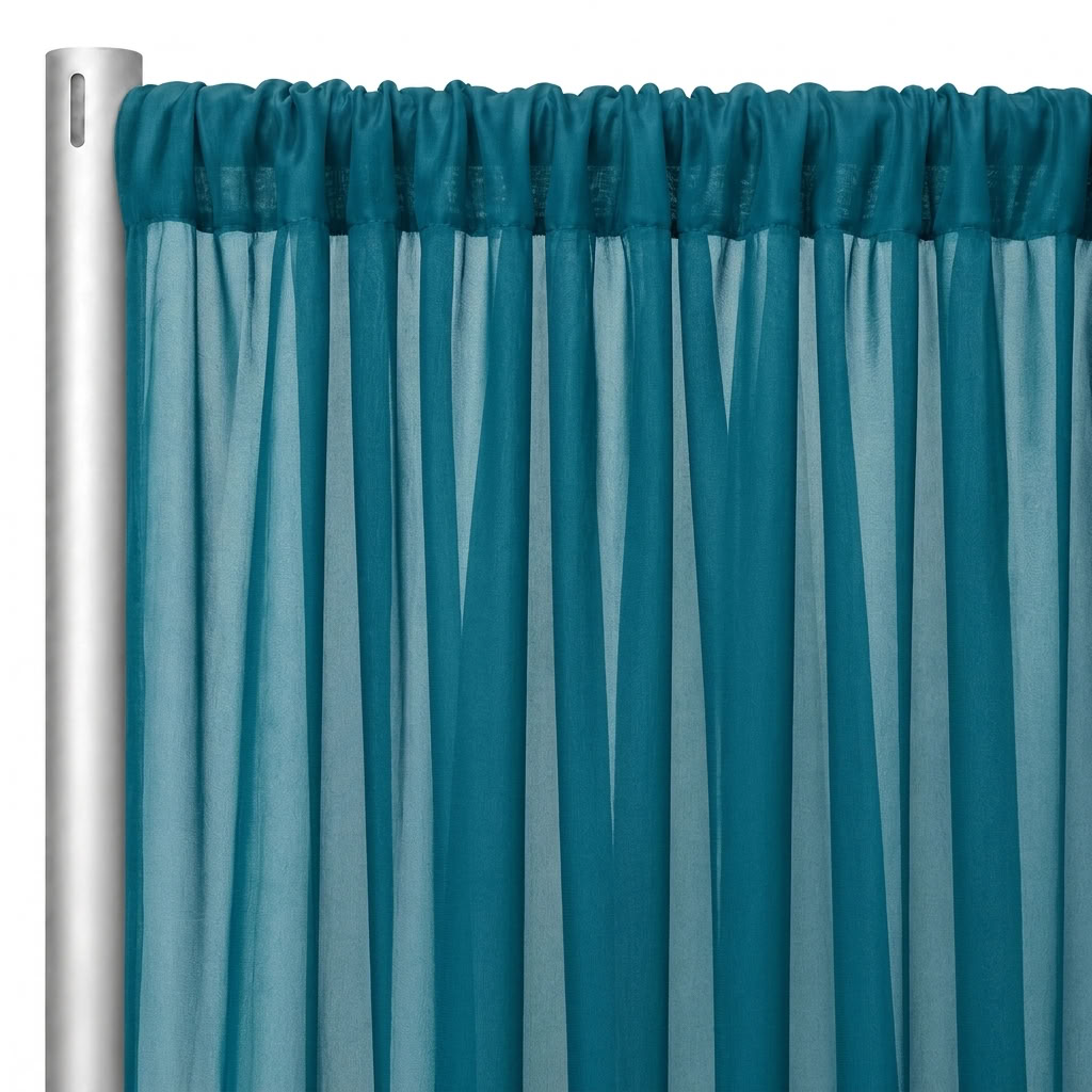 Chiffon Drapery Panel in Aqua 1136 - hanging panel