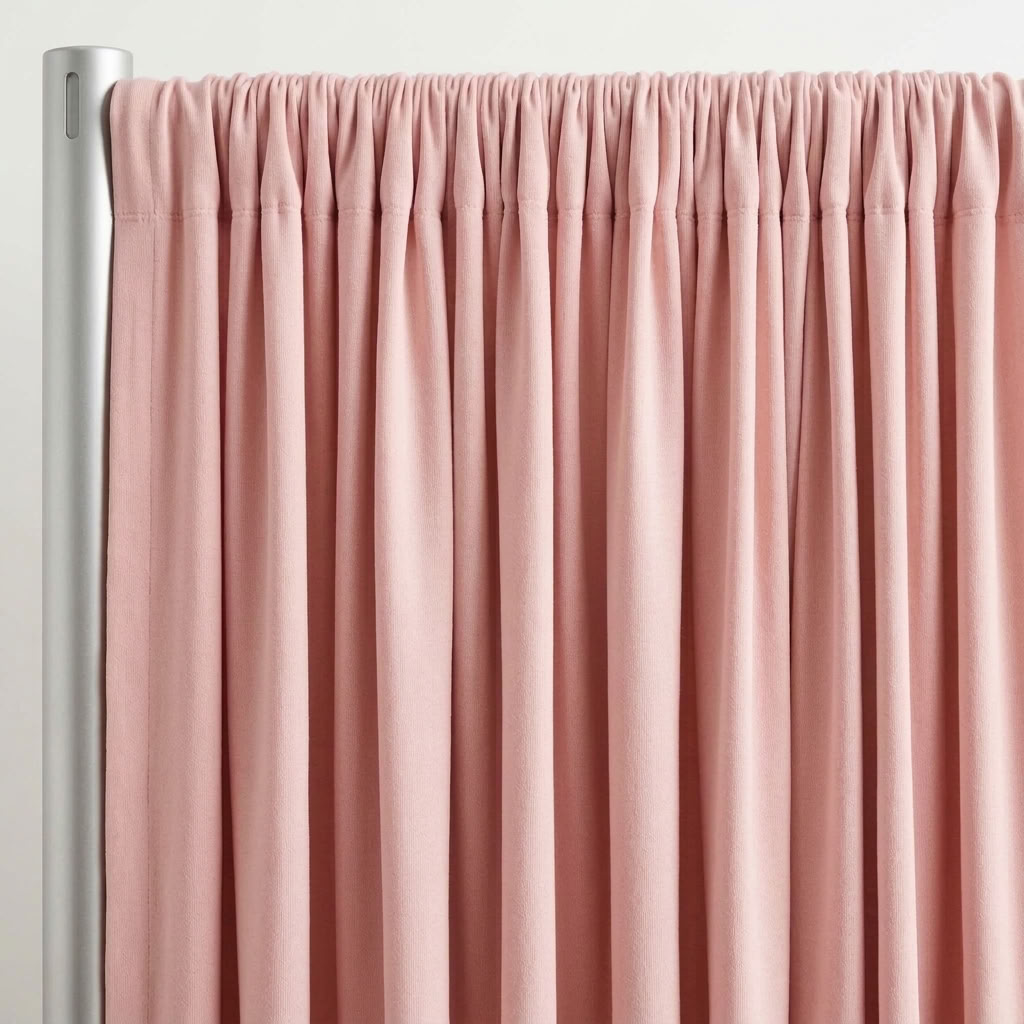 Interlock (Stretch) Drapery Panel in D/Rose 1159 - hanging drapery