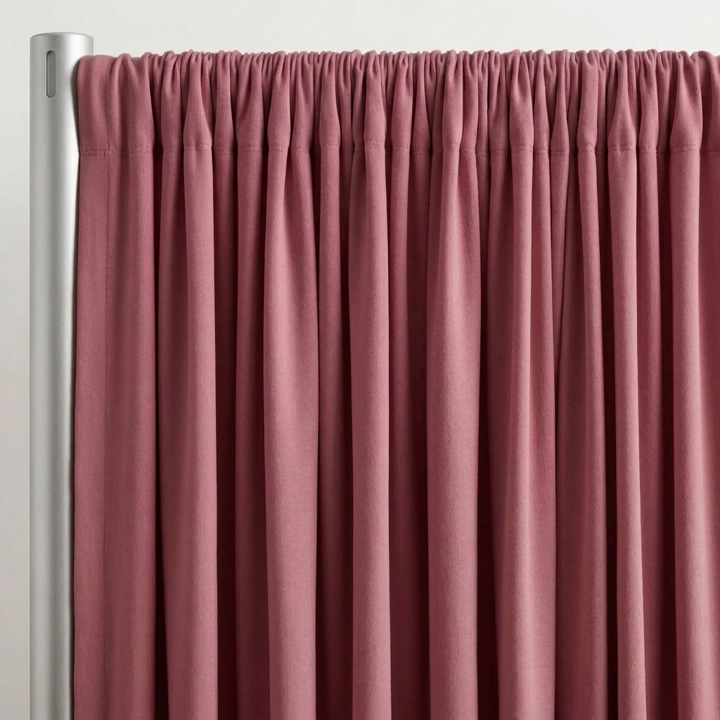 Interlock (Stretch) Drapery Panel in Rose/D 8177 - hanging drapery