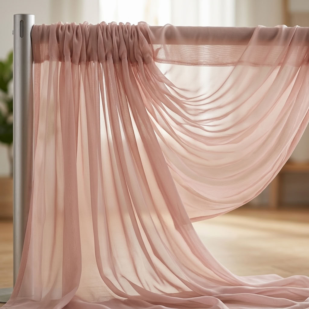 Chiffon Drapery Panel in D/Rose 1160 - drapery view 1