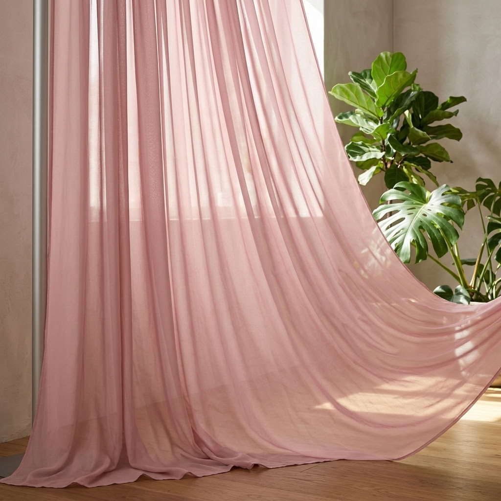 Chiffon Drapery Panel in D/Rose 1159 - drapery view 4