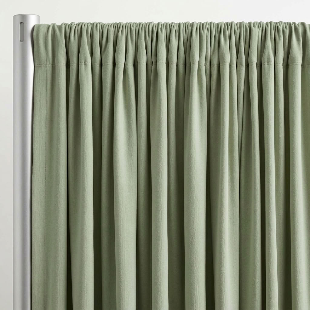 Interlock (Stretch) Drapery Panel in Sage/S 8176 - hanging drapery