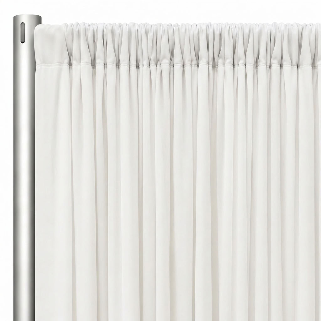 Interlock (Stretch) Drapery Panel in Off/White 7105 - hanging drapery