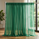 Chiffon Drapery Panel in Emerald 5641 - drapery view 6
