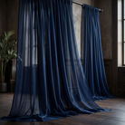Chiffon Drapery Panel in Navy 1240 - drapery view 5