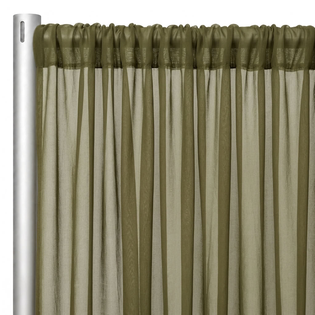 Chiffon Drapery Panel in Olive 1337 - hanging panel