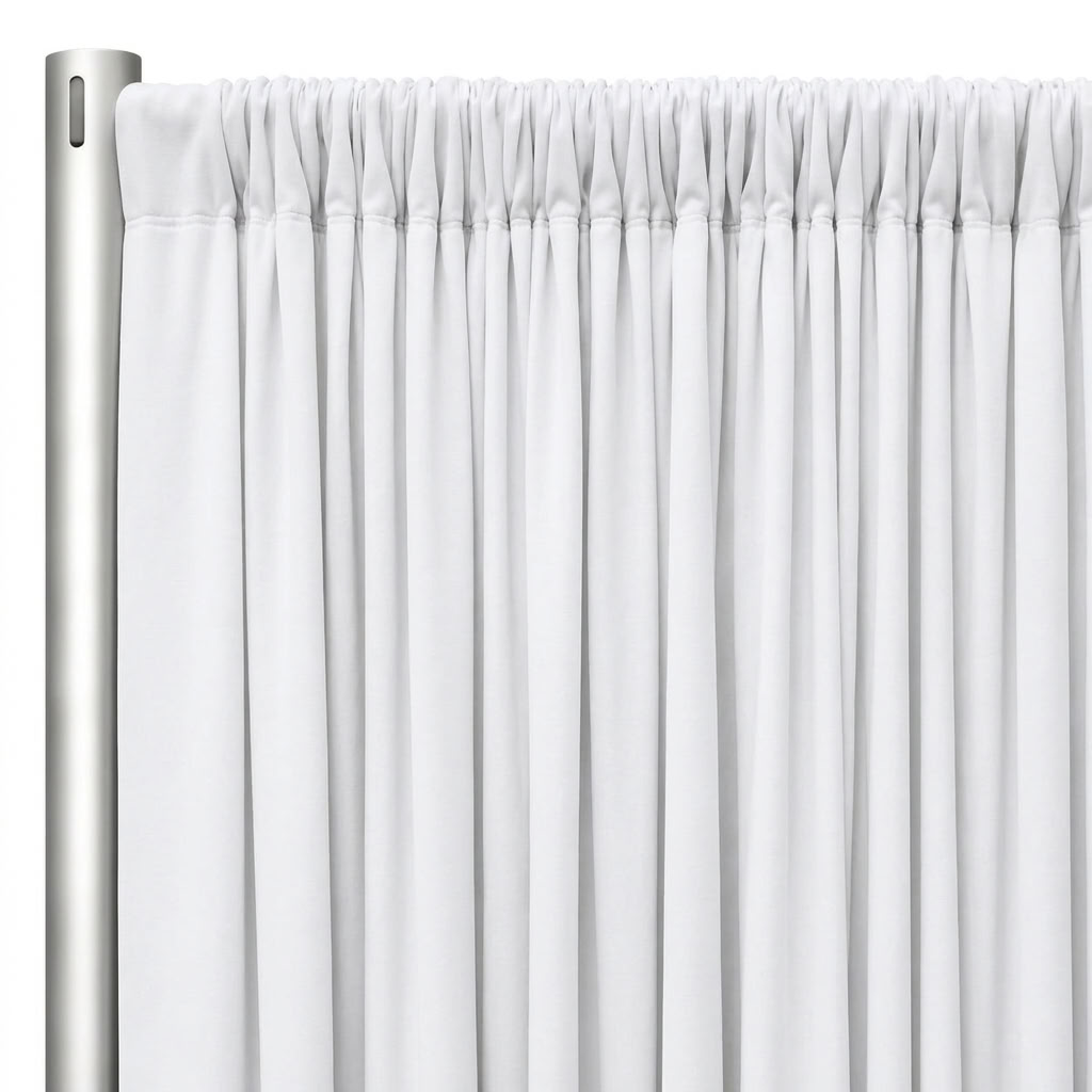 Interlock (Stretch) Drapery Panel in White 1101 - hanging drapery