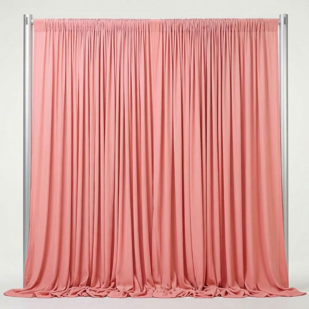 Interlock (Stretch) Drapery Panel in Coral/L 8203 - fabric view 2