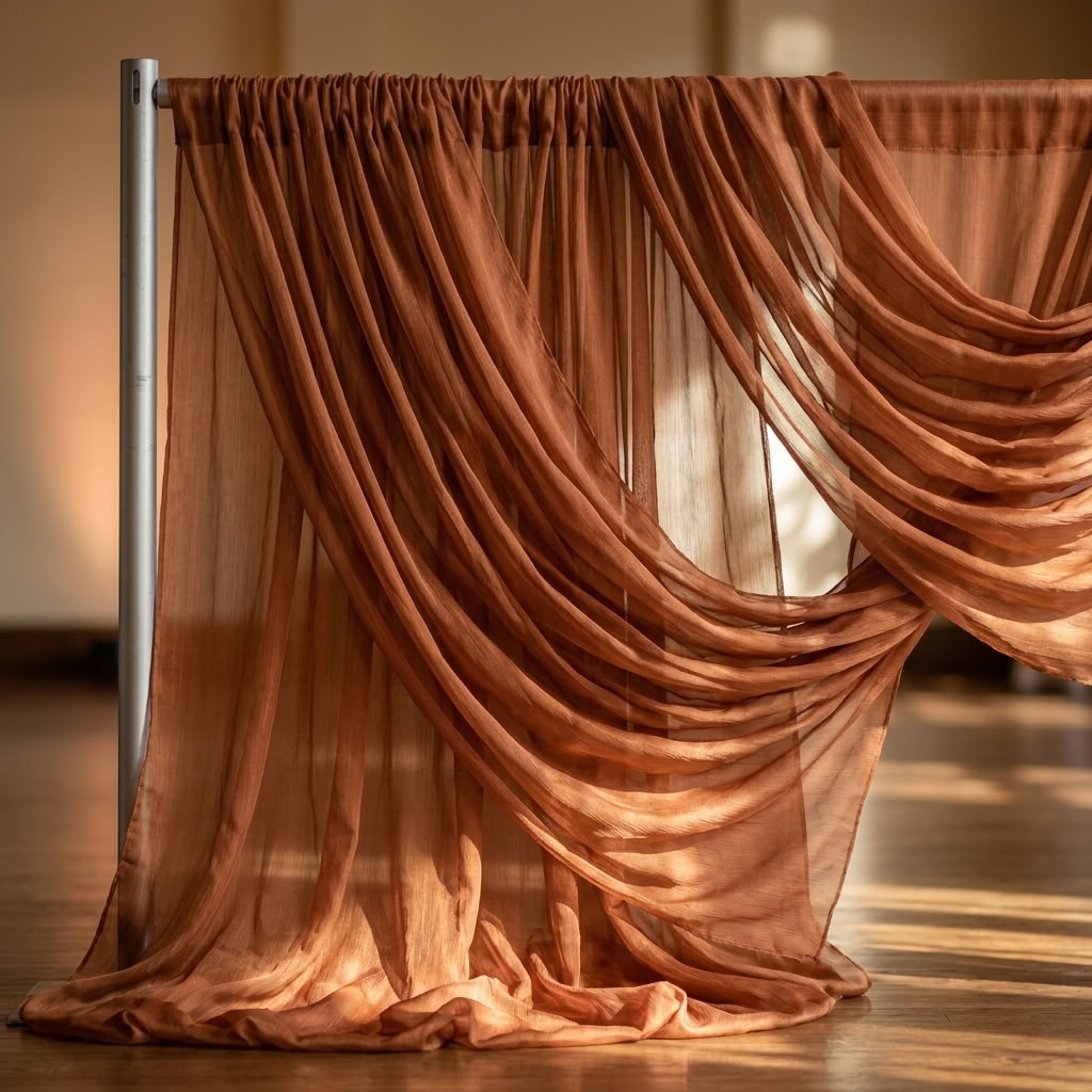 Chiffon Drapery Panel in Copper 0023 - drapery view 7