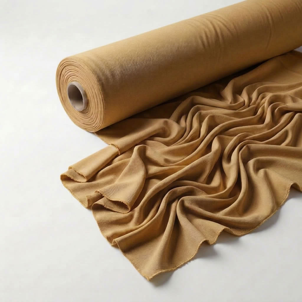 Interlock (Stretch) Drapery Panel in Gold 1424 - fabric roll