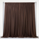 Interlock (Stretch) Drapery Panel in Brown 1266 - alternate hanging view