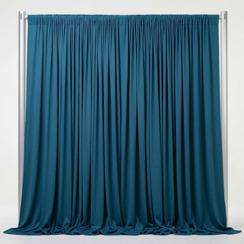 Interlock (Stretch) Drapery Panel in Peacock 1777 - fabric view 2