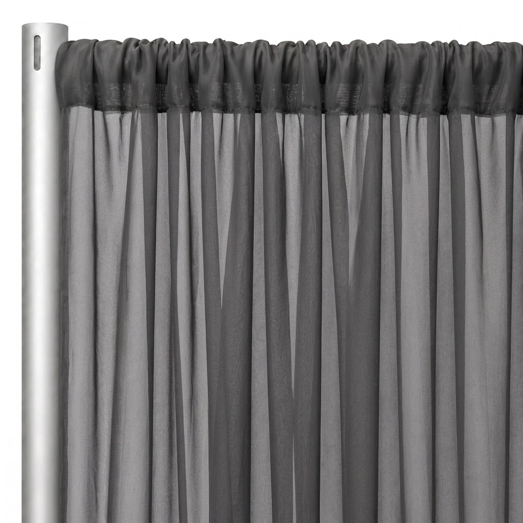 Chiffon Drapery Panel in Gray 1665 - hanging panel