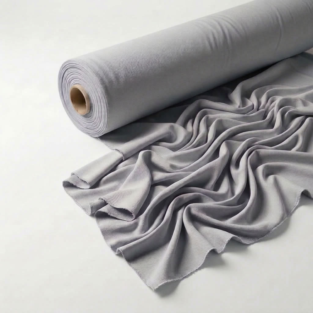 Interlock (Stretch) Drapery Panel in Silver 1302 - fabric roll