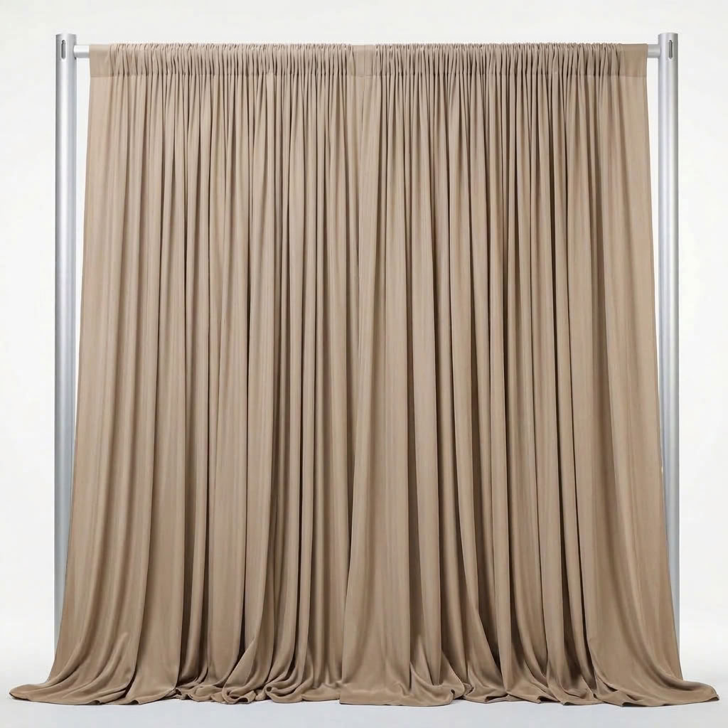 Interlock (Stretch) Drapery Panel in Mocha/L 1385 - fabric view 1