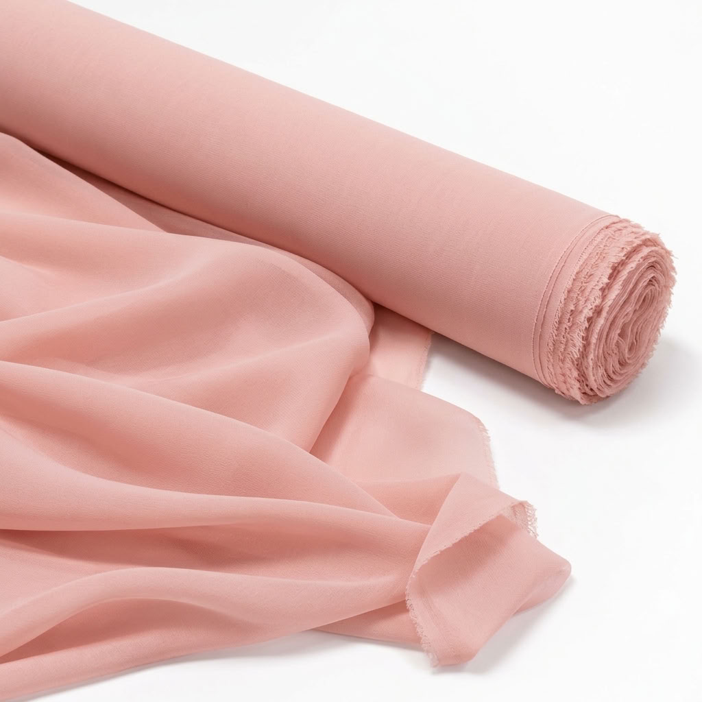 Chiffon Drapery Panel in Blush 4124 - fabric roll