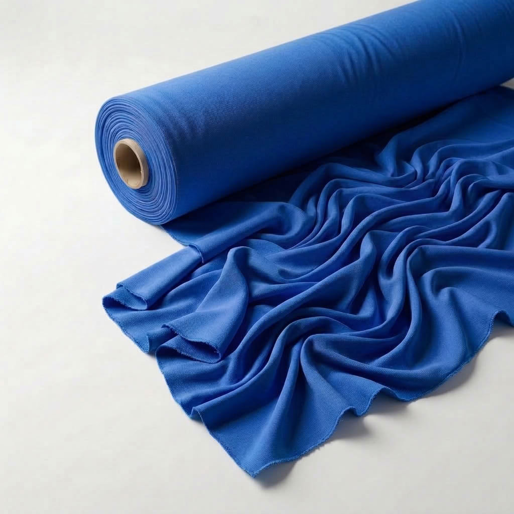 Interlock (Stretch) Drapery Panel in Royal 1144 - fabric roll