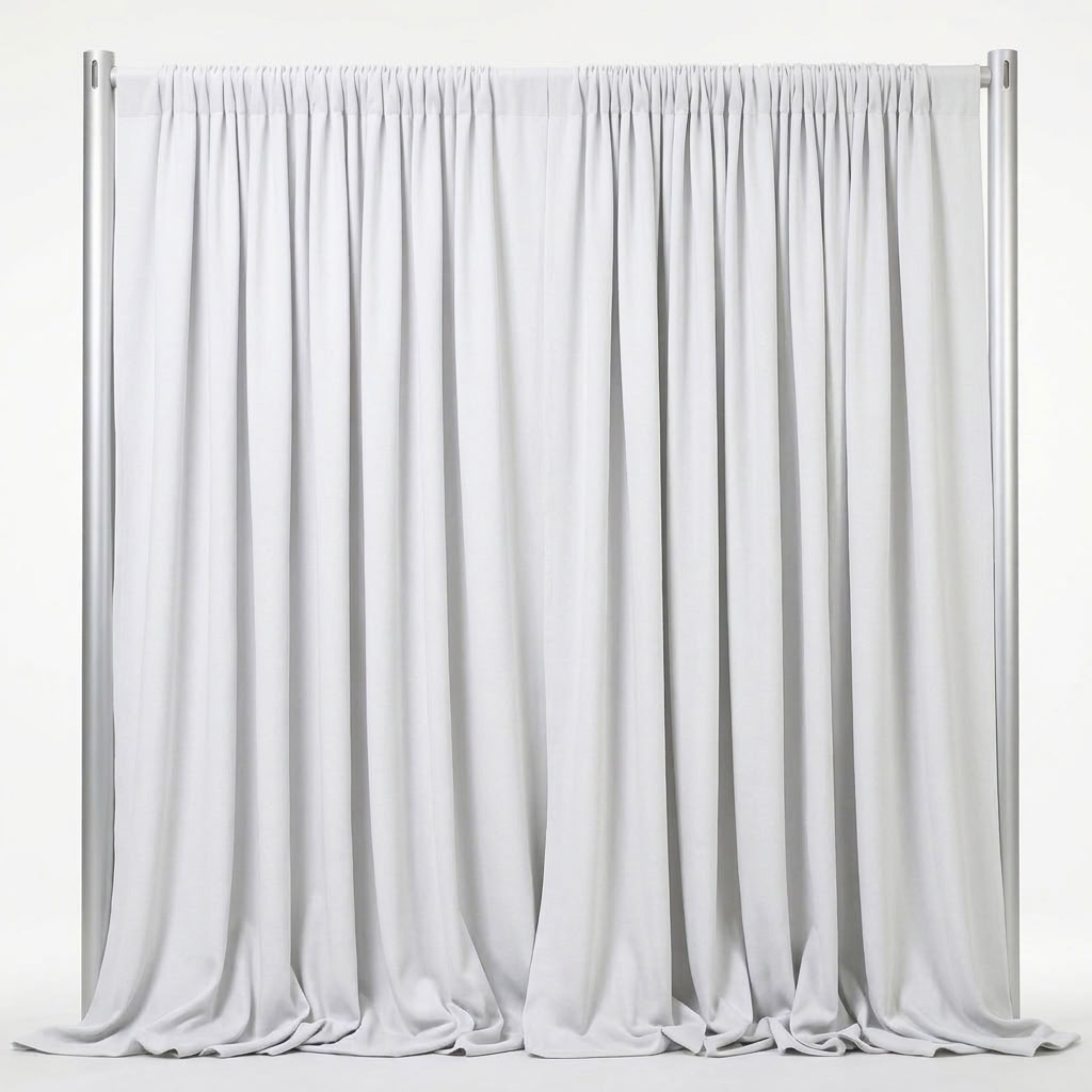 Interlock (Stretch) Drapery Panel in White 1101 - fabric view 2