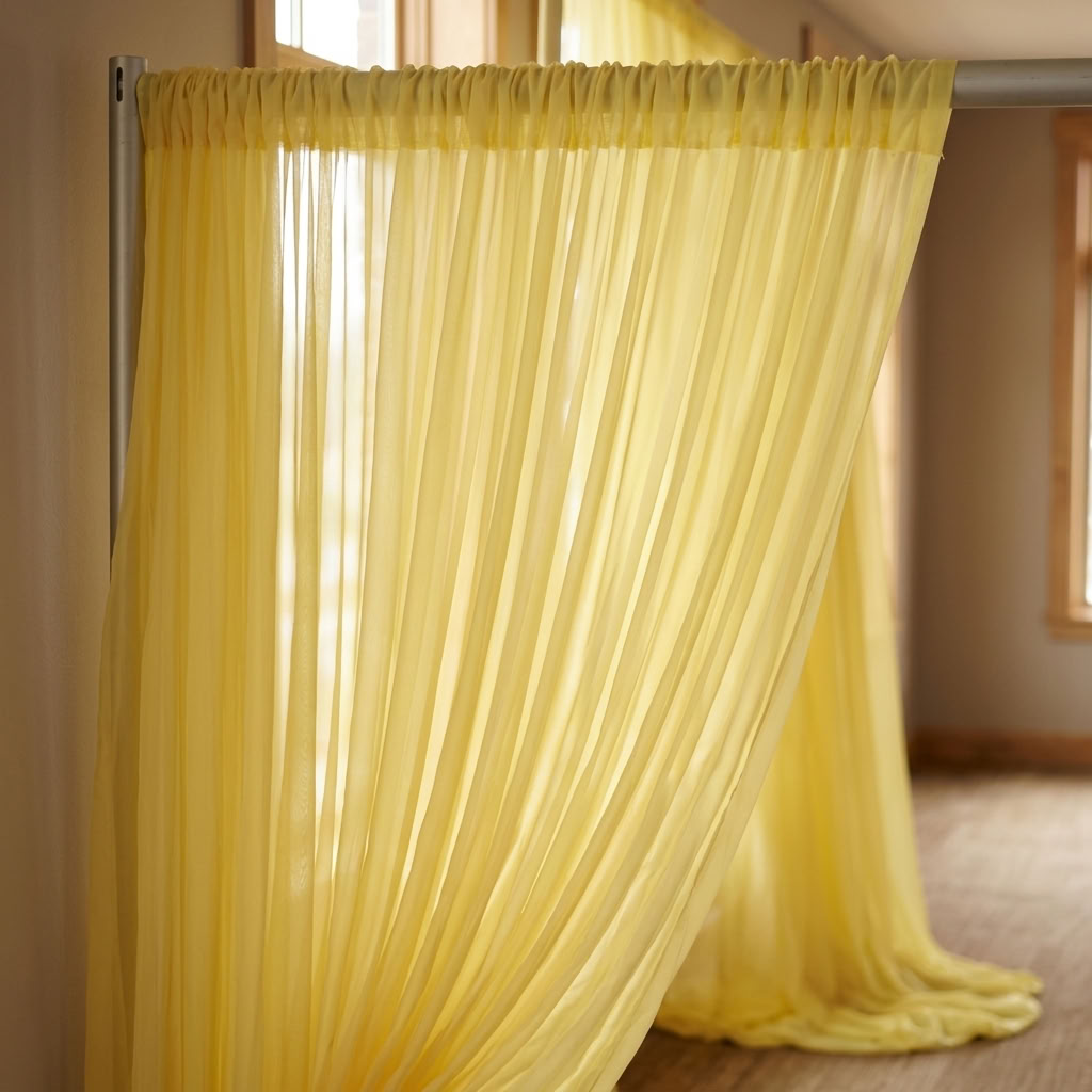Chiffon Drapery Panel in Lemon Lush 7737 - drapery view 3