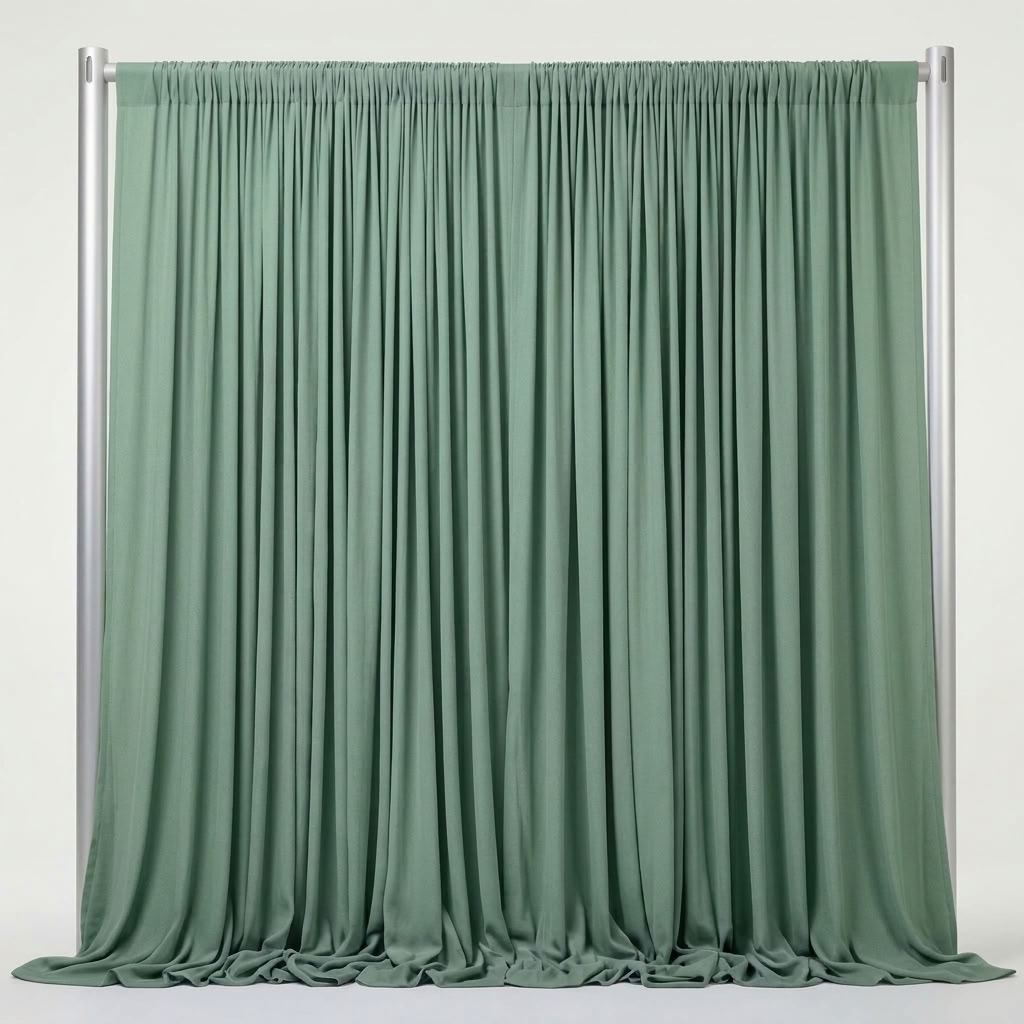 Interlock (Stretch) Drapery Panel in Sage Mint 1750 - fabric view 1