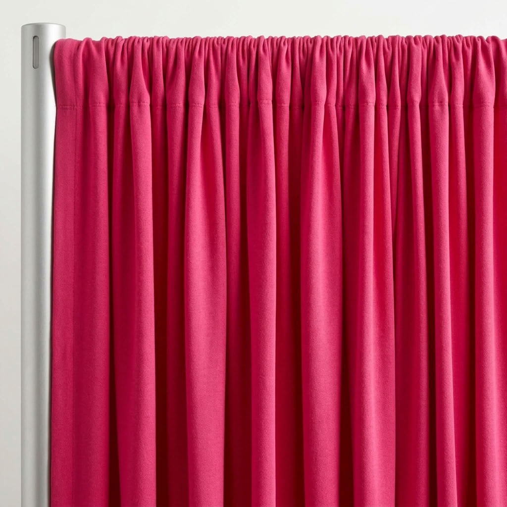 Interlock (Stretch) Drapery Panel in Fuchsia 1219 - hanging drapery