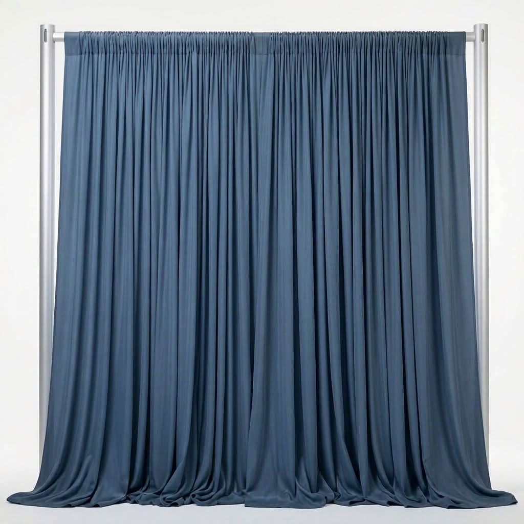 Interlock (Stretch) Drapery Panel in Slate/S 3222 - fabric view 1