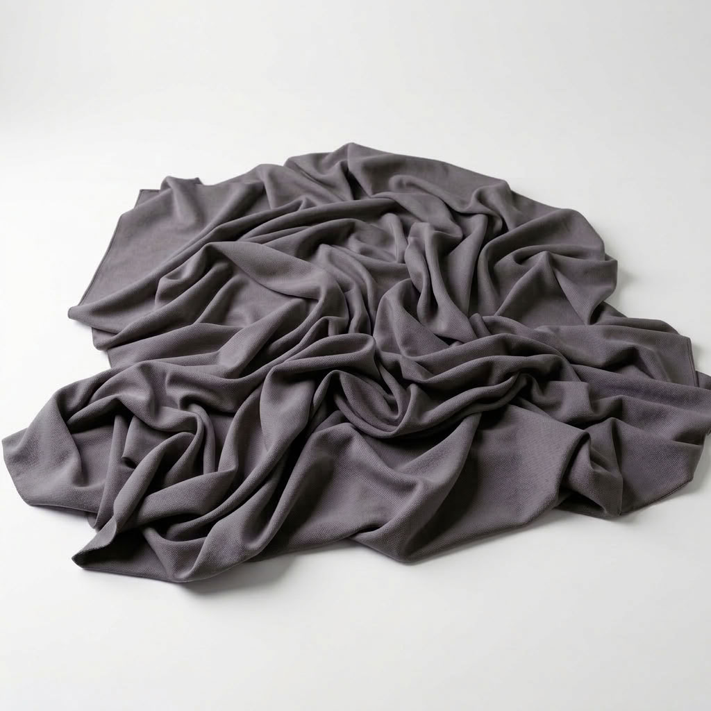 Interlock (Stretch) Wholesale Fabric in Gray/S 3218 - piled fabric view