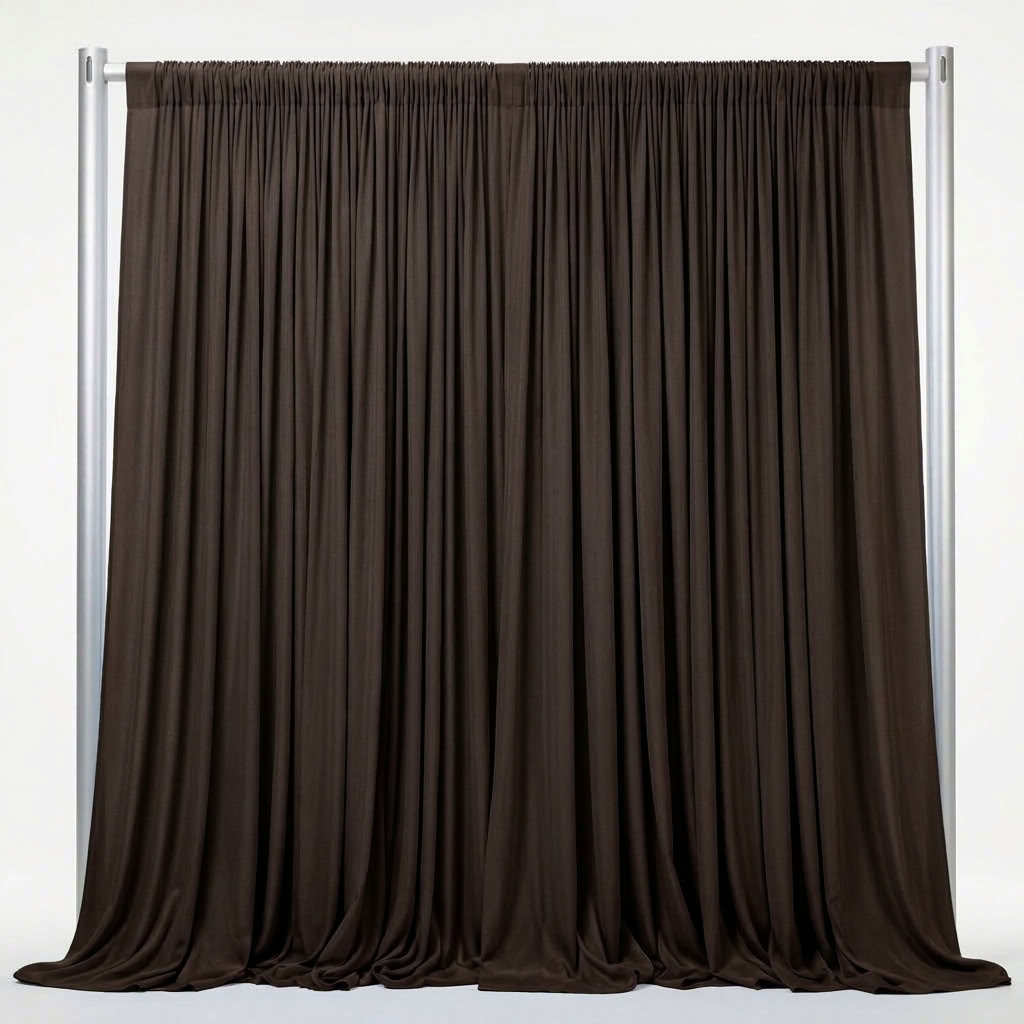 Interlock (Stretch) Drapery Panel in Brown/D 1268 - fabric view 2