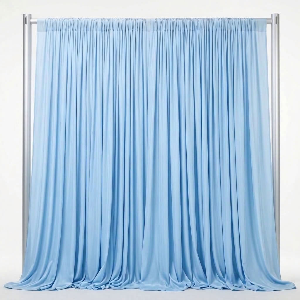 Interlock (Stretch) Drapery Panel in Baby/Blue 1120 - fabric view 1
